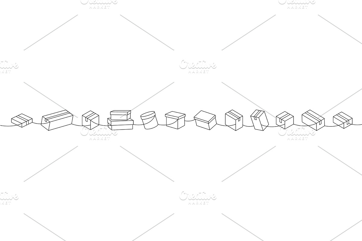 Set of cardboard boxes. Delivery, an Object Illustration by GraphiShop