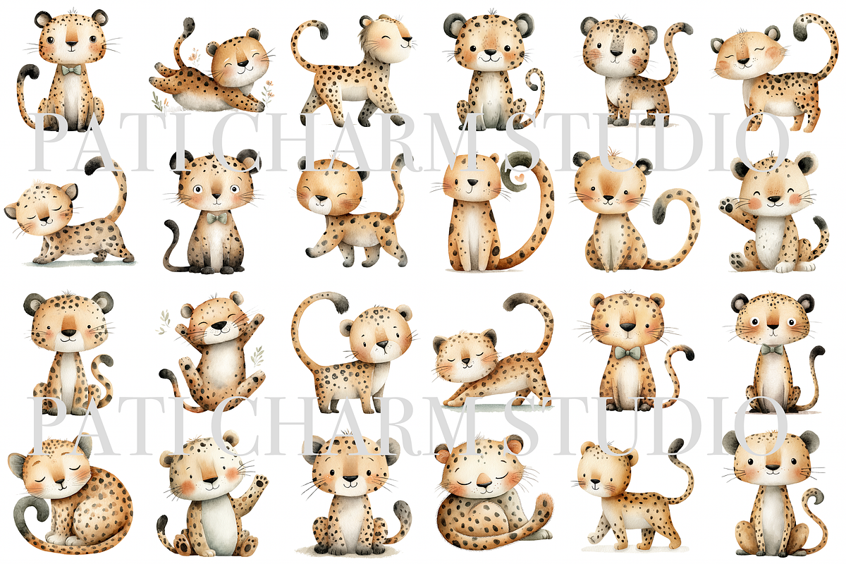 25 Leopard Clipart, an Animal Illustration by Pati Charm Studio (Photo 2 of 8)