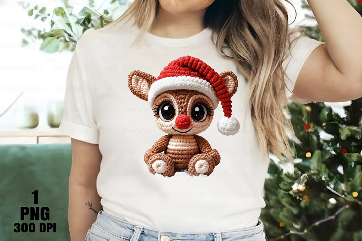 Yarn Crochet Christmas Reindeer PNG, an Illustration by Daily.Designs (Photo 6 of 10)
