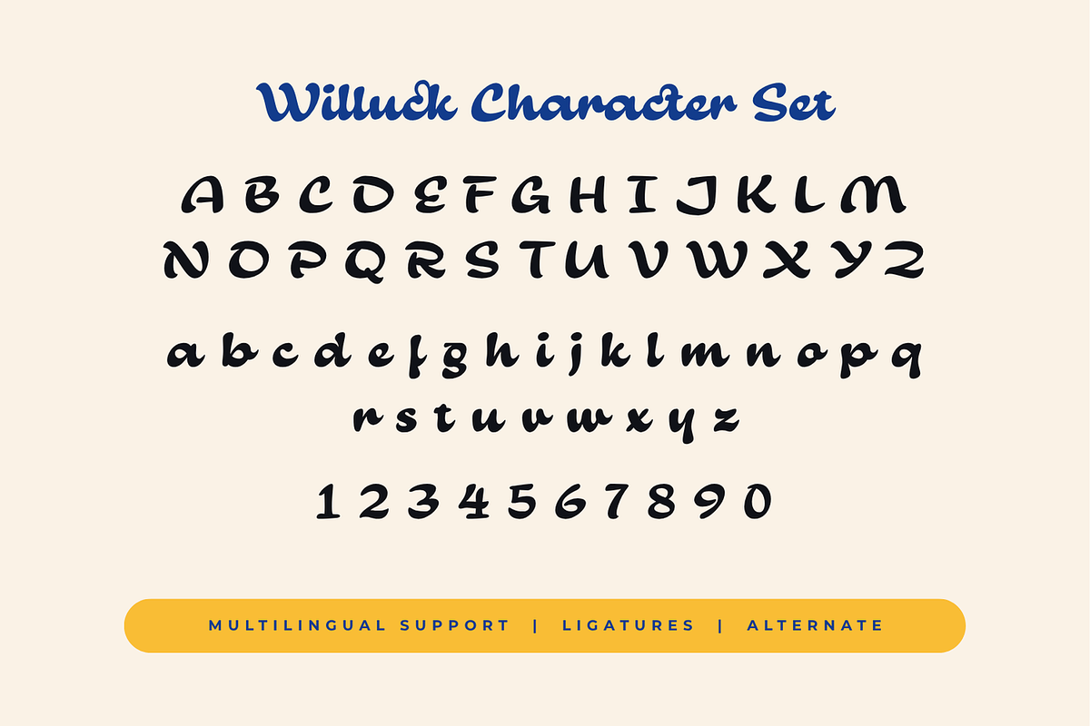 Willuck Font – Playful Retro Font, a Handwritten Font by Bekhair Studio (Photo 5 of 25)