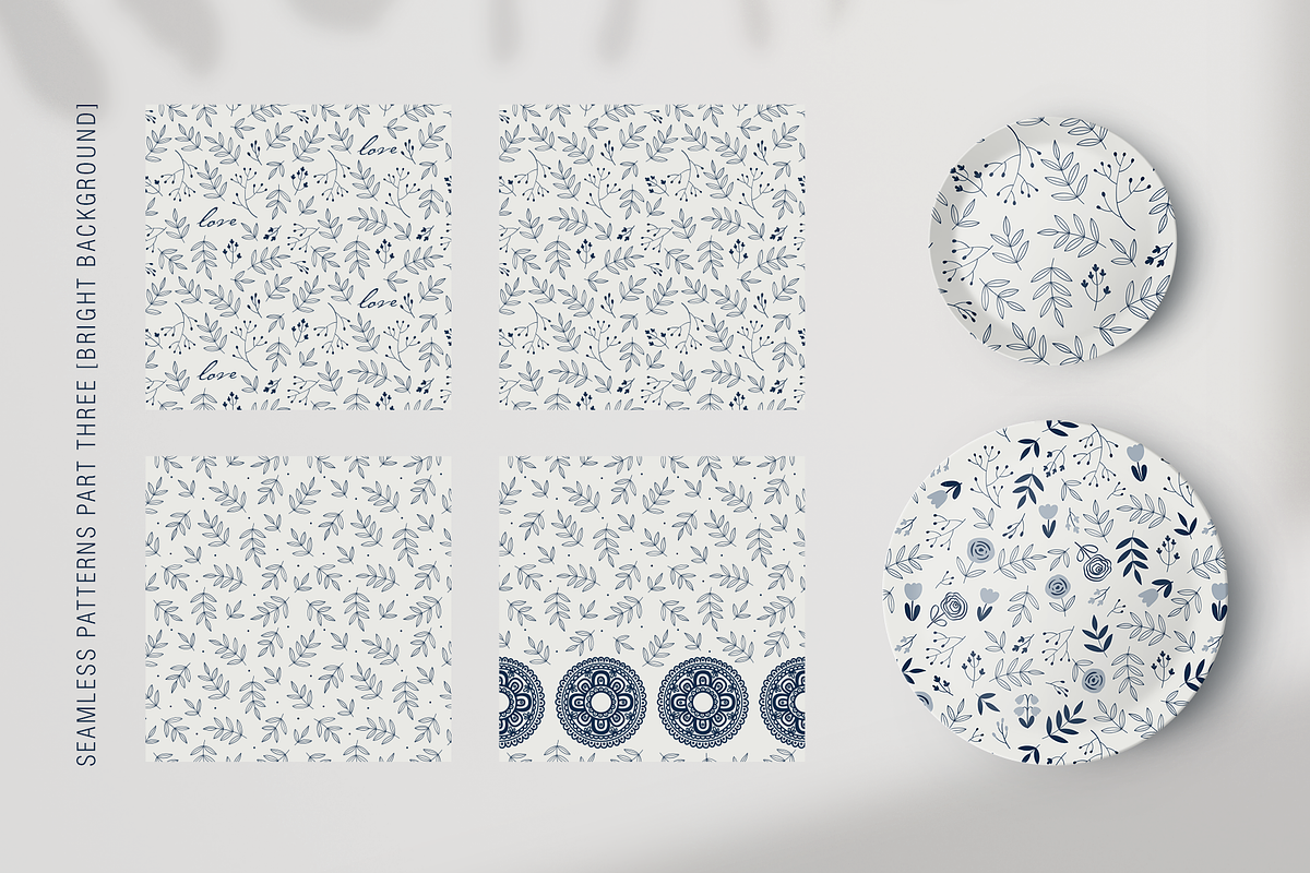 Indigo Seamless Patterns, a Pattern Graphic by Tkoko vectors & patterns (Photo 6 of 16)