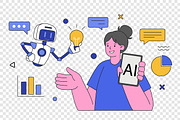 AI Assistant Helping Human, a Texture Graphic by Partikusi Design (Thumbnail 3 of 3)