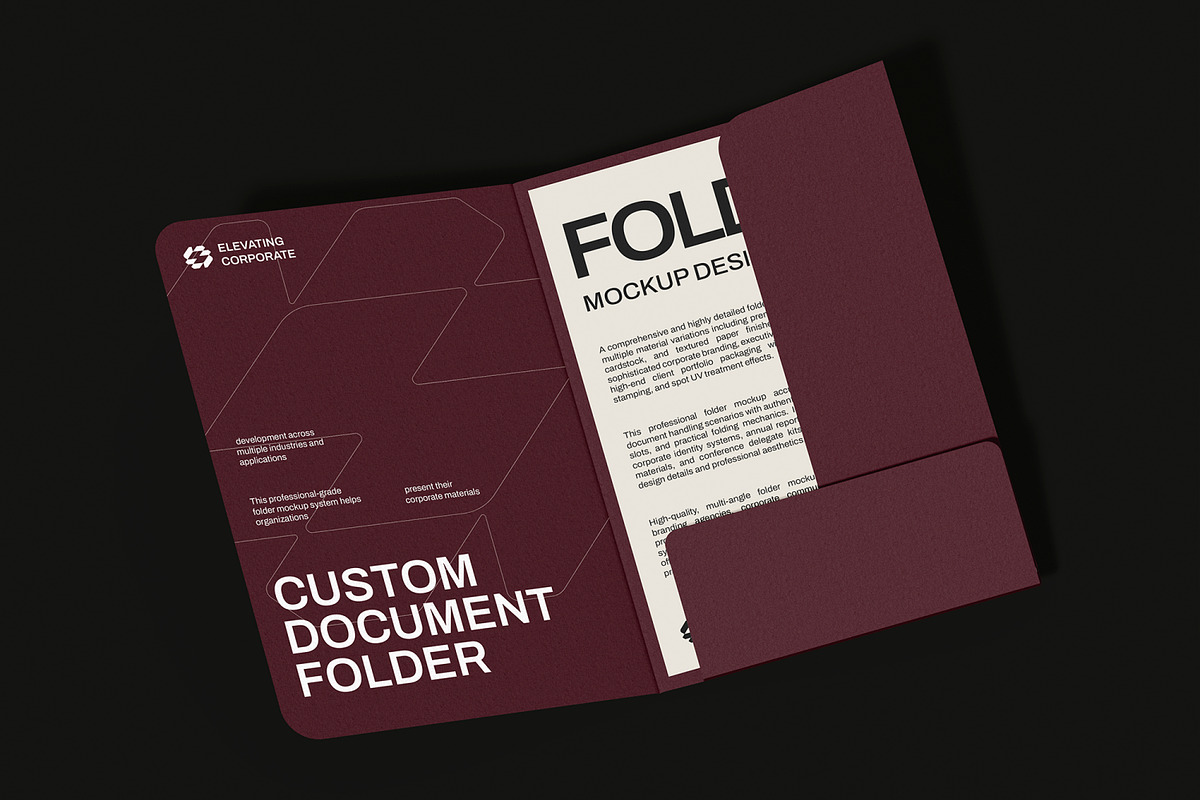 Folder Mockup, a Merchandise Mockup by Unerispace (Photo 4 of 5)