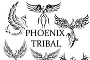 6 Phoenix Tribal Tattoos, a Pattern Graphic by Natsuhisui (Thumbnail 1 of 5)