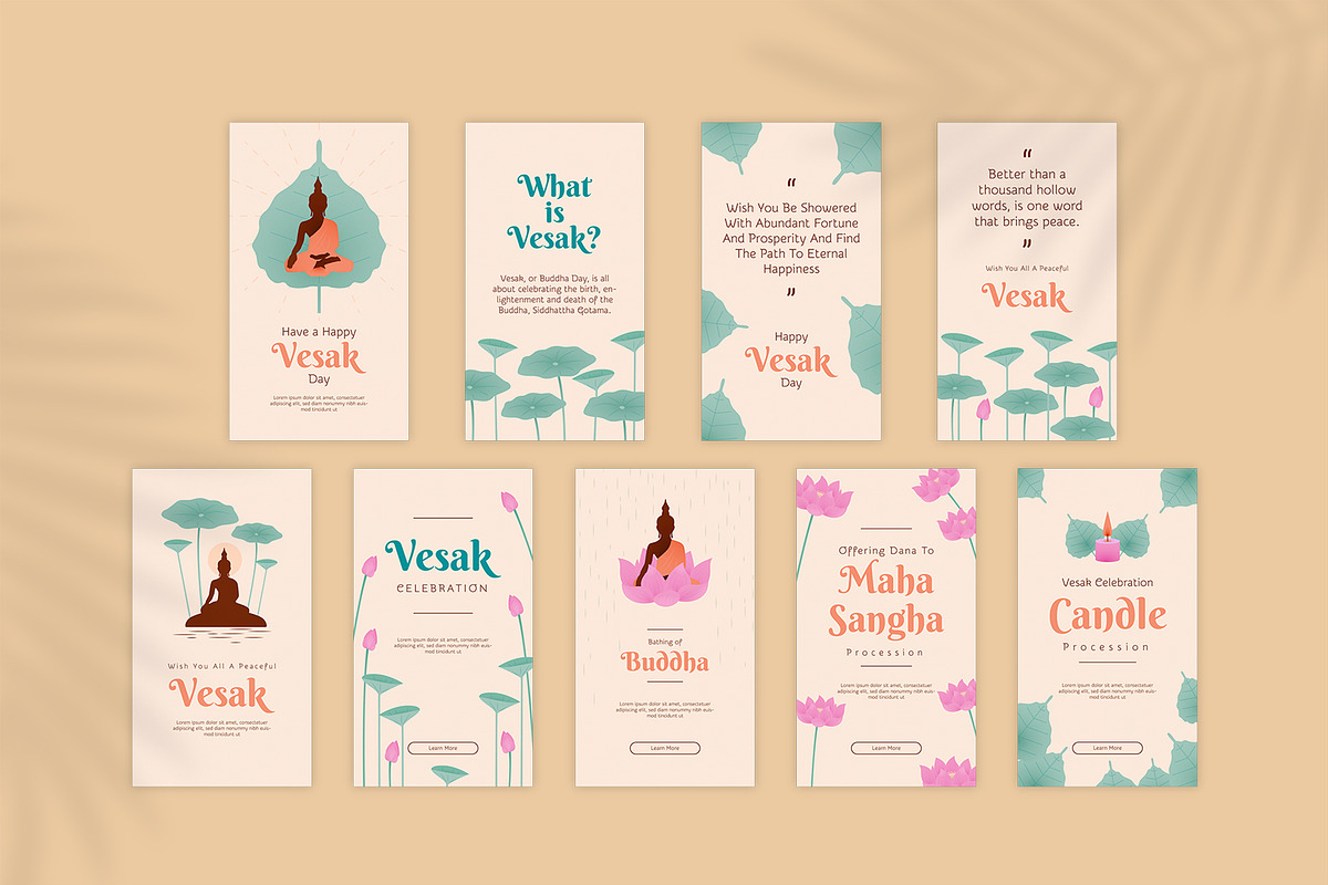 Naturale - Vesak Social Media Pack, a Social Media Template by Lyllopop (Photo 5 of 5)