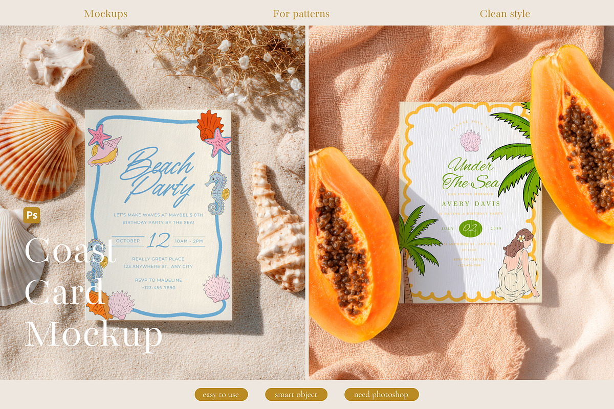 15 Coast card mockup, a Packaging Mockup by Trissa (Photo 1 of 8)
