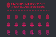 Fingerprint Icons Set, an Outline Icon by Ema Dimitrova (Thumbnail 1 of 3)