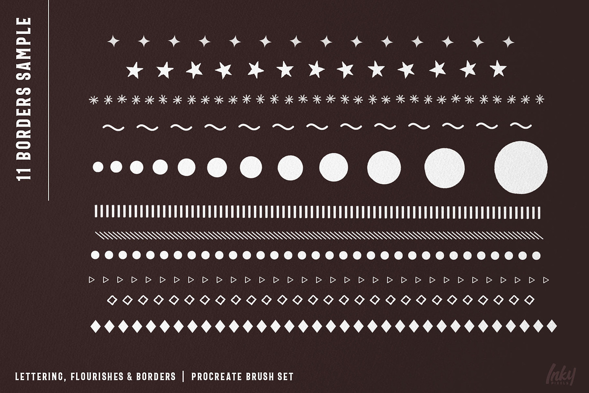 Flourish & Border Procreate Brushes, a Brush Add-On by Inky Pixels (Photo 3 of 11)