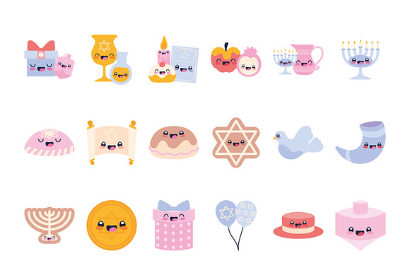 Hanukkah Kawaii Illustration Set preview 2