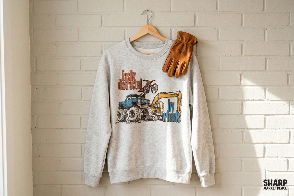 Easily Distracted By Wheels Retro, an Object Graphic by SharpMarketplace (Photo 3 of 4)