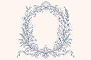 Vintage Toile Floral Frames Elements, an Object Graphic by Olya Creative (Thumbnail 9 of 12)