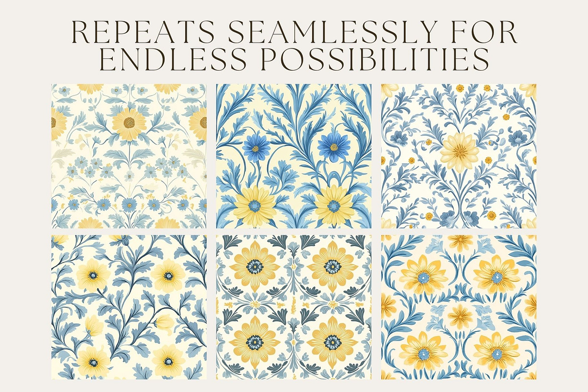 12 Cornflower Bloom Seamless Pattern, a Pattern Graphic by Inknfolly (Photo 2 of 7)