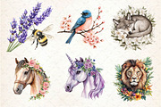 Vibrant Flowers Animals Clipart, an Illustration by Dream Creation (Thumbnail 5 of 6)