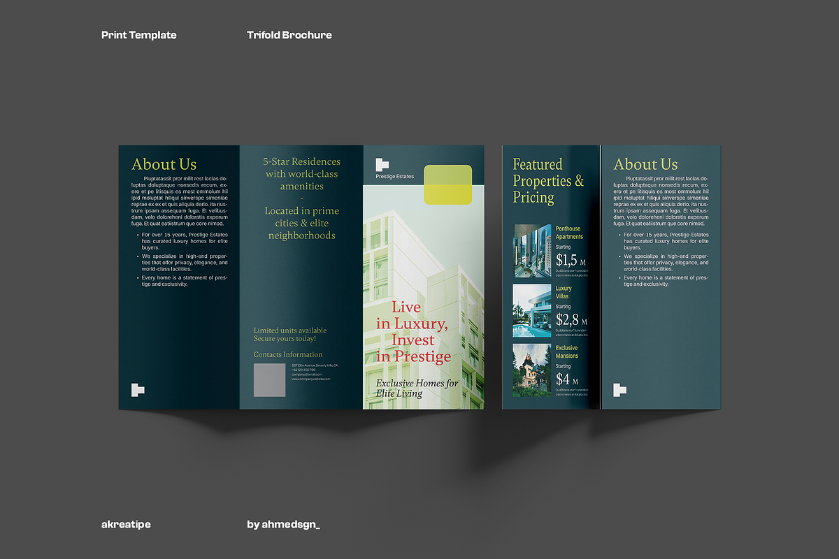 Real Estate Trifold Brochure v2, a Brochure Template by Akreatipe (Photo 1 of 4)