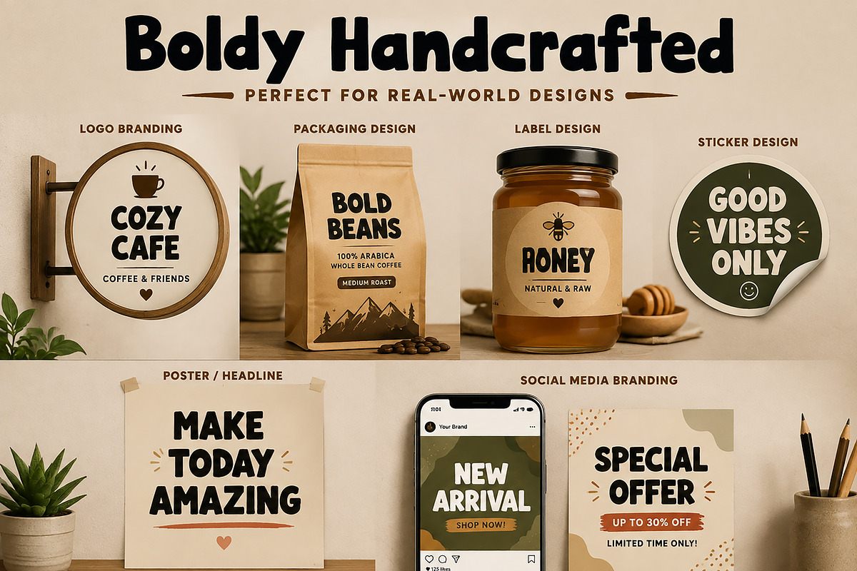 Boldy Handcrafted -Boldy Handcrafted, a Sans Serif Font by Wow Magic (Photo 4 of 5)