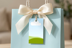 rectangular favor tag mockup