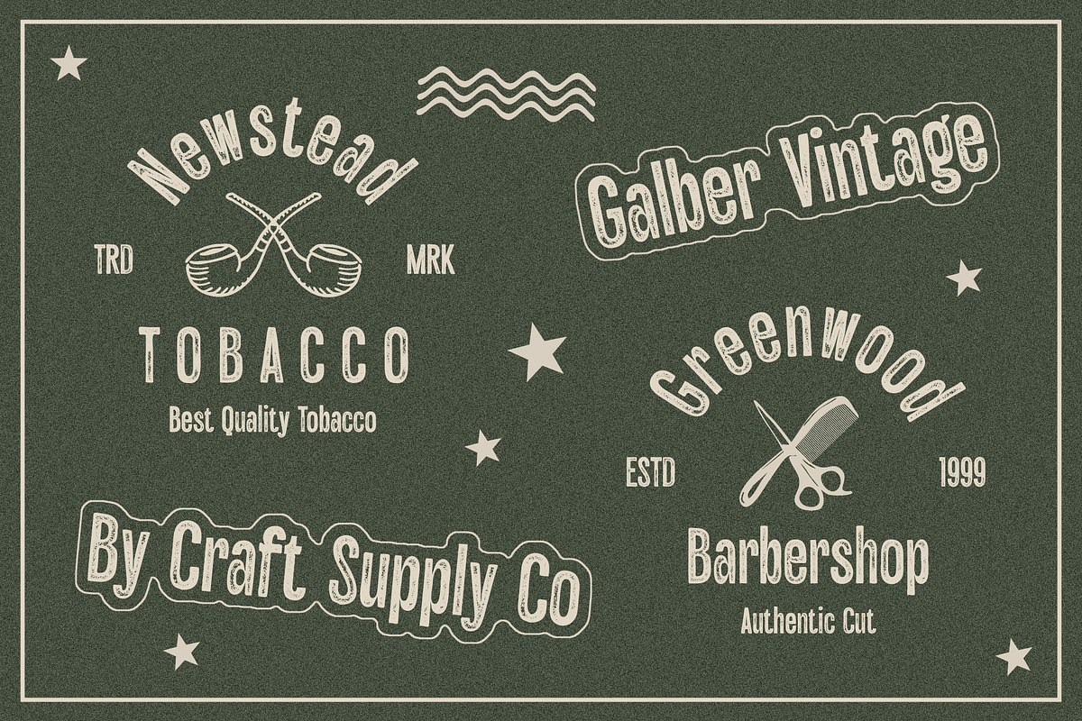 Galber Vintage, a Sans Serif Font by Craft Supply Co. (Photo 3 of 8)