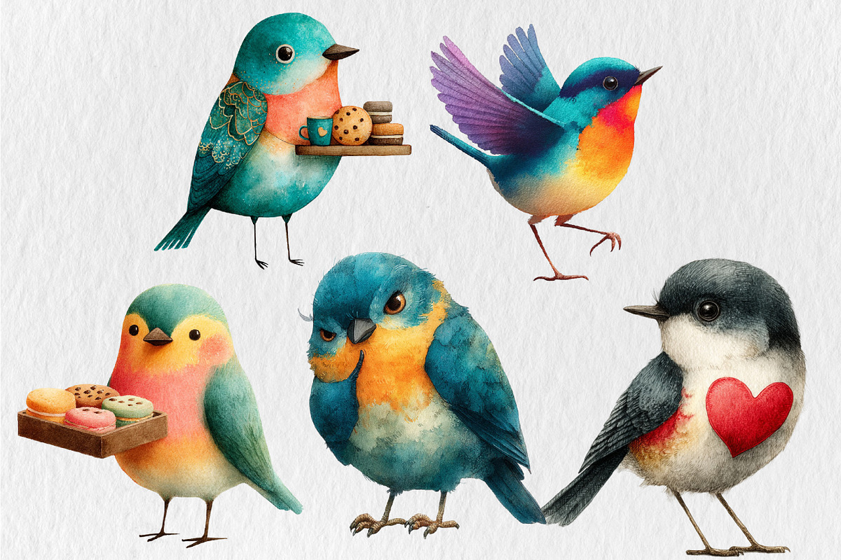 New Year's Eve Birds Clipart, an Animal Illustration by Rose Art (Photo 3 of 4)