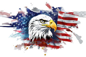 Eagle Clipart 4th of July, an Illustration by VetalStock