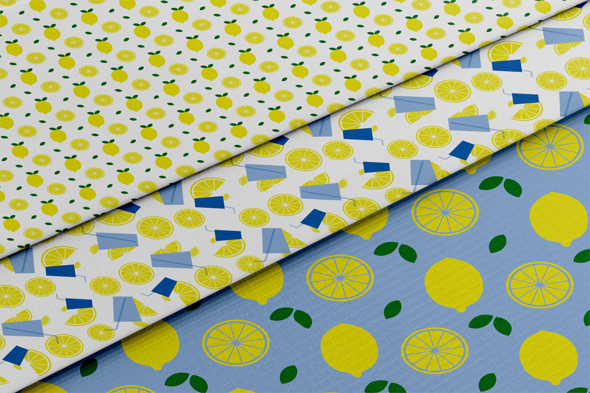 Digital Paper Pack Fresh Lemons, a Pattern Graphic by Akwadesign (Photo 4 of 7)