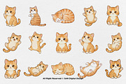 15 Bundle Watercolor Baby Kitten Pet, an Animal Illustration by Morspective (Thumbnail 8 of 8)