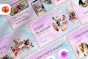 Birthday Event Planner PowerPoint, a Presentation Template by Digitcase x Wealthwells