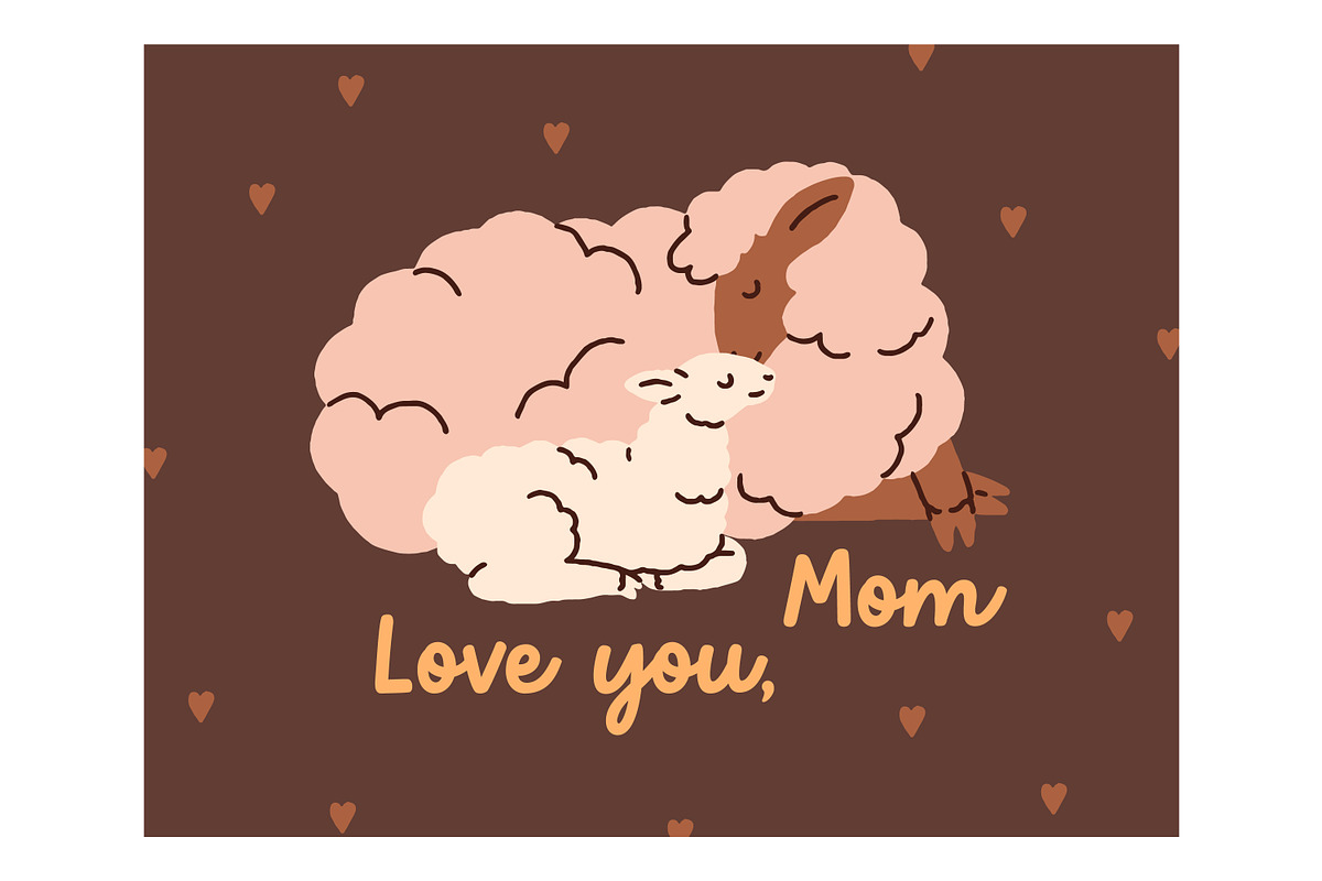 Happy Mothers day cards with animals, a Background Graphic by Good Studio (Photo 4 of 10)