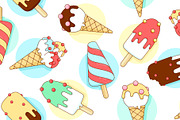 Ice cream scoop, seamless pattern, a Food Illustration by Foxys Graphic (Thumbnail 2 of 3)