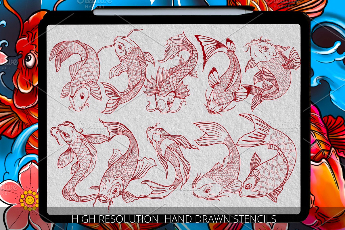 Koi fish tattoo | Japan tattoo kit, a Brushes & More by Tattoo Worker Studio (Photo 10 of 10)