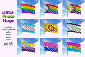 LGBTQIA+ Pride Flags, an Object Illustration by TandemStock