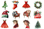 Coquette Christmas Clipart, an Illustration by Designworld (Thumbnail 2 of 5)