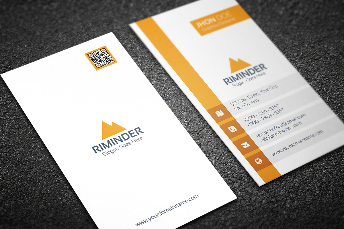 Simple Vertical Business Card, a Business Card Template by Divergent Studio (Photo 5 of 5)