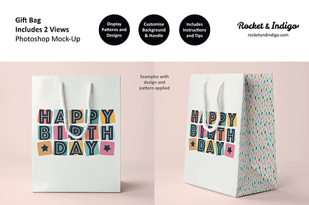 Gift Bag (2 views) Photoshop Mock-Up