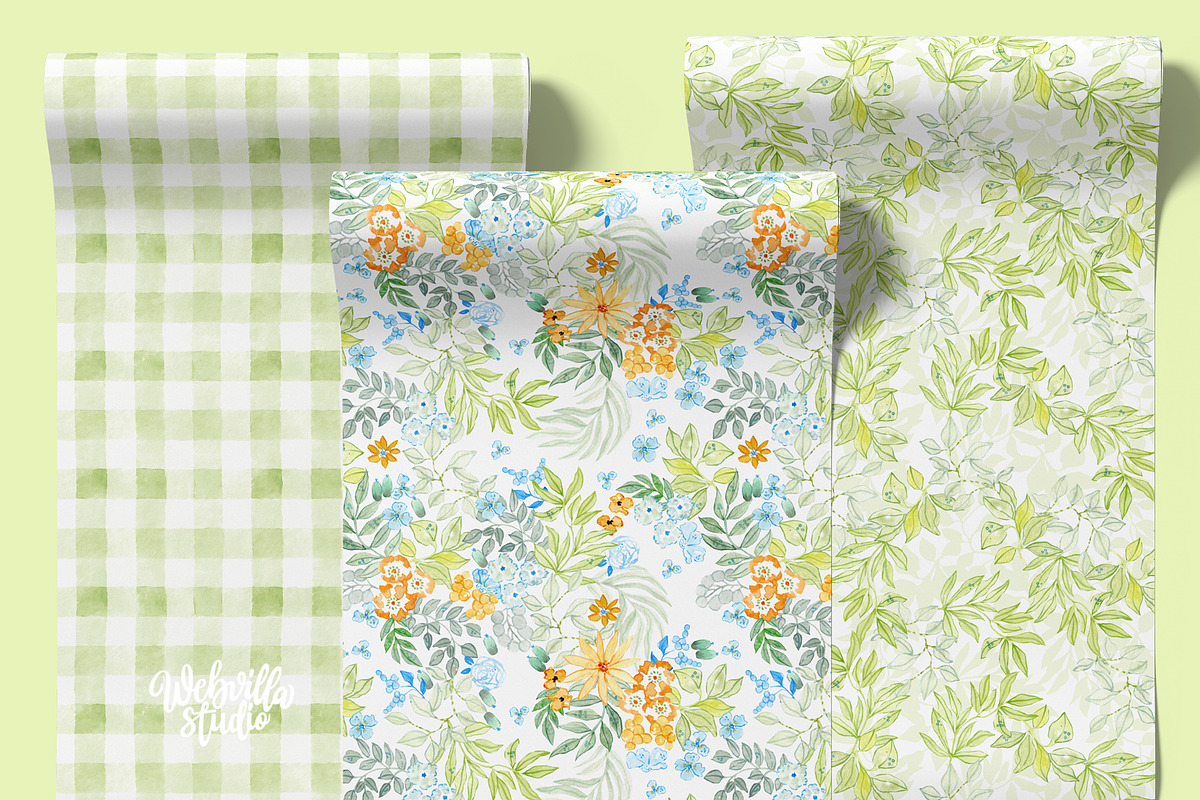 Trio 7 Granny Chic Patterns, a Pattern Graphic by Webvilla Studio (Photo 3 of 8)