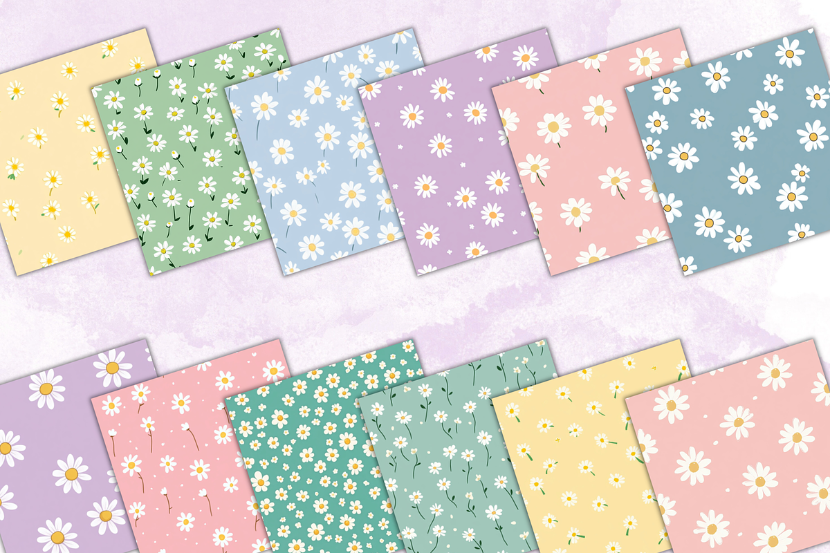 Pastel Daisy Seamless Pattern, a Pattern Graphic by Paper & Pattern Studio (Photo 2 of 9)