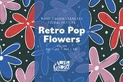 Retro Pop Flowers Seamless Pattern, a Pattern Graphic by Annie Tyndall Creative (Thumbnail 1 of 12)