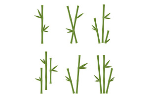 Bamboo stems of different sizes with, an Object Illustration by Vectorbuum