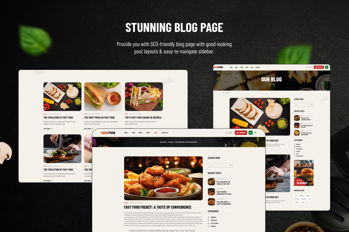 Fazfood - Fast Food Restaurant Theme, a WordPress Template by Opal Wordpress Theme (Photo 5 of 6)