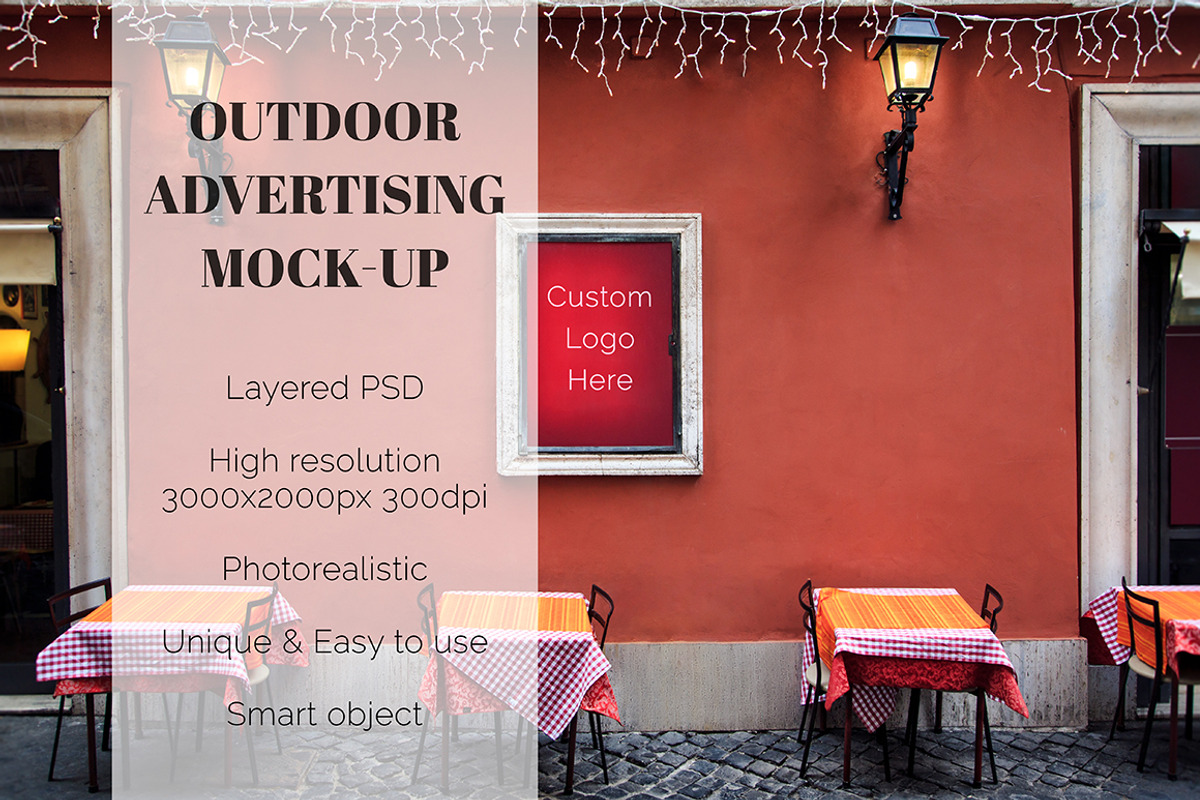 Restaurant / Cafe Logo Mock-up, an Advertising Mockup by The Art of Pics (Photo 2 of 2)