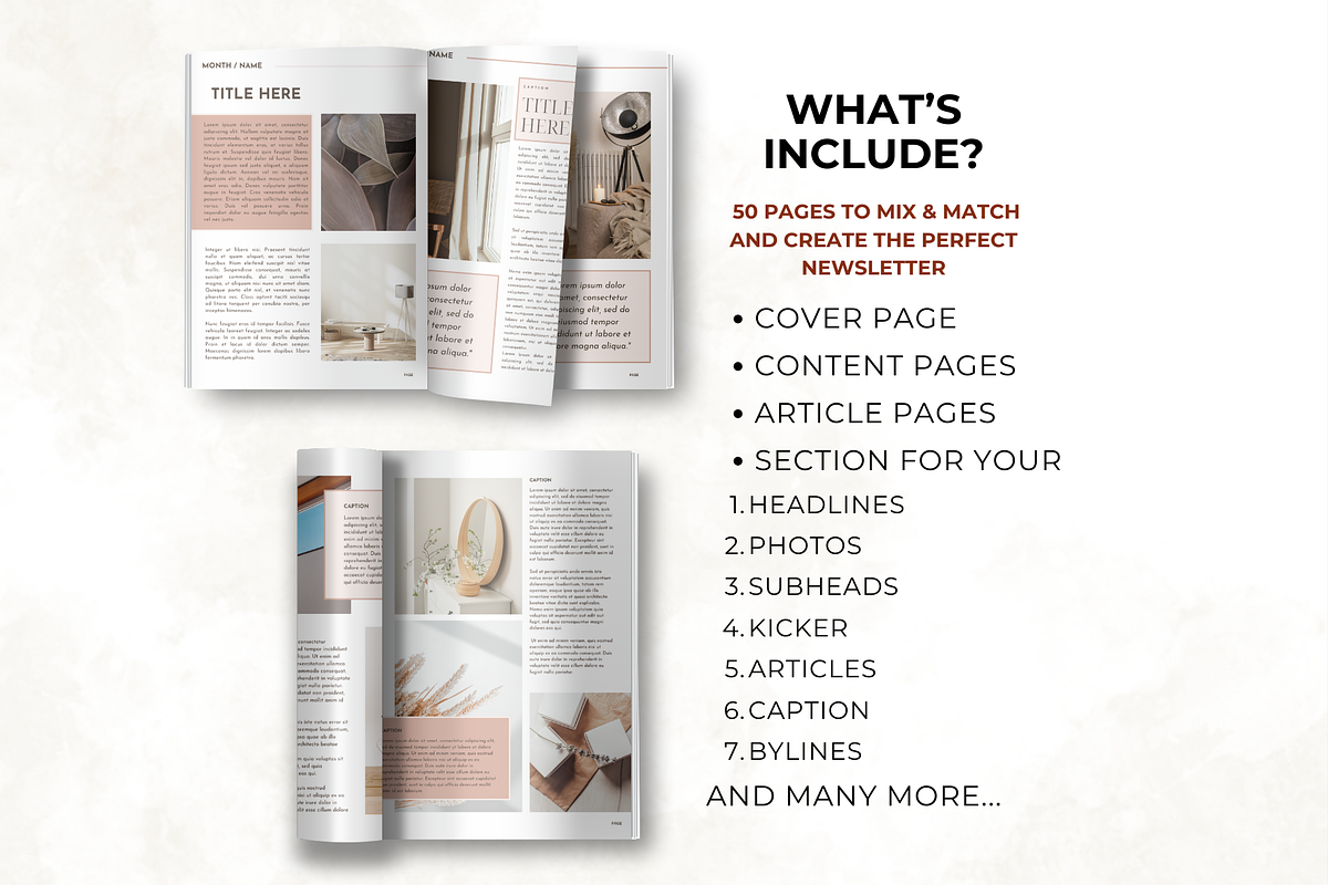 50 Editable Newsletter Templates, a Presentation Template by Digital By Nikoleta (Photo 3 of 10)