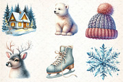 Snowflakes and Winter Scenes Clipart, an Illustration by DreamCafeArt (Thumbnail 8 of 8)