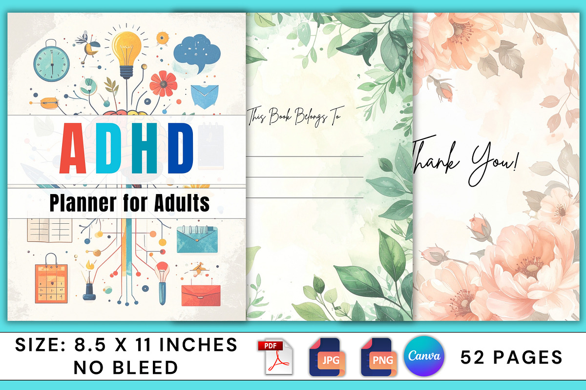ADHD Planner for Adults, a Stationery Template by Designmela01 (Photo 7 of 8)