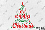 Joy Love Hope Peace Believe Christma, a Seasonal Illustration by Rose Art (Thumbnail 1 of 4)
