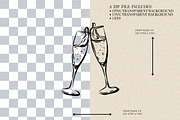 Champagne Toast Clinking Glasses, an Object Illustration by CraftingOnSunday (Thumbnail 2 of 3)