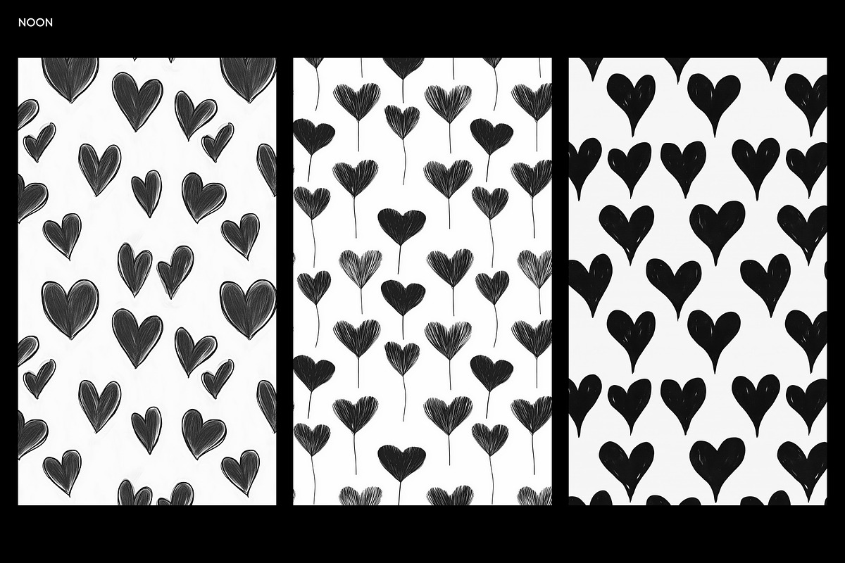 Black Hearts Pattern – Bold, Playful, a Pattern Graphic by Oday Noon (Photo 2 of 6)