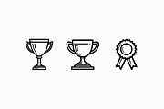 Trophy Cup and Medal Icon Set, an Illustration by Designs_River (Thumbnail 2 of 7)