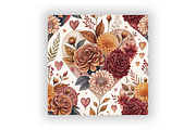 Autumn Heart Romantic Digital Paper, a Pattern Graphic by FloridPrintables (Thumbnail 6 of 9)