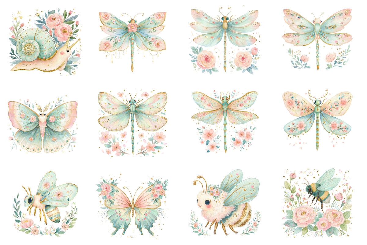 Spring Insects Garden Clipart, an Illustration by Designworld (Photo 6 of 8)