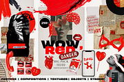 Red collage Cut out Mixed media set, an Object Graphic by 60secondsArt (Thumbnail 1 of 12)