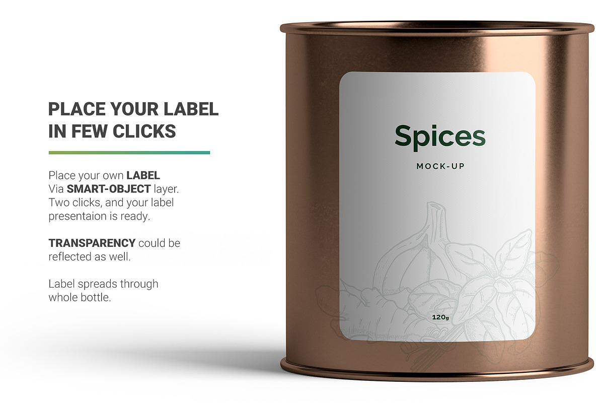 Spices Jar Mockup, a Packaging Mockup by AY Mock-Ups (Photo 4 of 12)